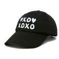 thumbnail image 4 of DALIX Hugs Kisses XOXO Hat Womens Embroidered Baseball Cap in Black, 4 of 6