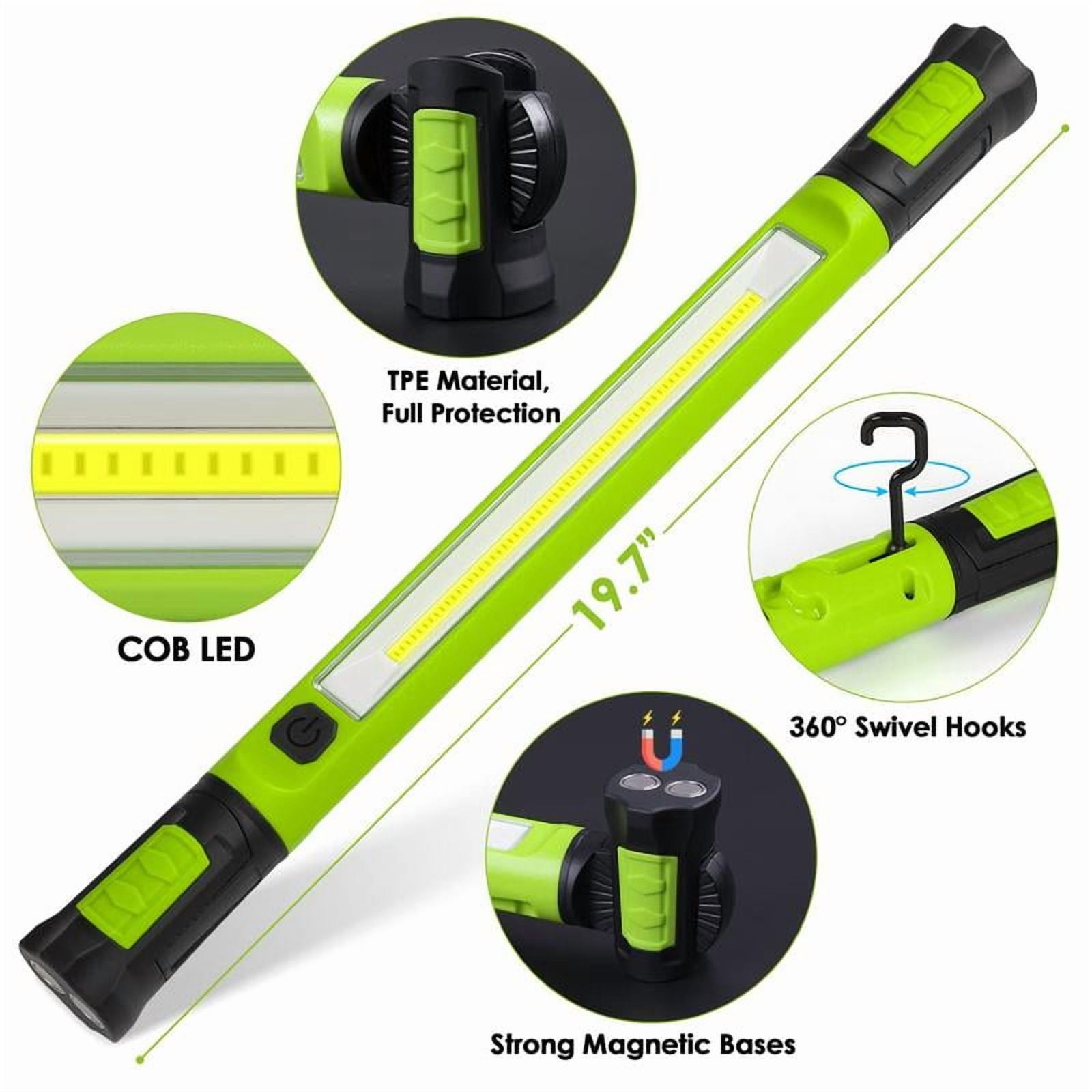 3000LM Worklight Flashlight, 5200mAh Rechargeable Underhood Lighting with Magnetic Base & Hanging Hooks, Handy Light for Car Repair/Garage/Job site/Power Outage/Emergency, Waterproof Durable Ledlight