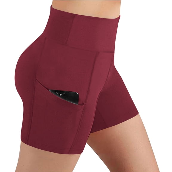 LEKWK Short Leggings for Women High Waist Side Pockets Tummy Control Gym Leggings Soft Biker Workout Leggings Stretchy Running Yoga Athletic Gear