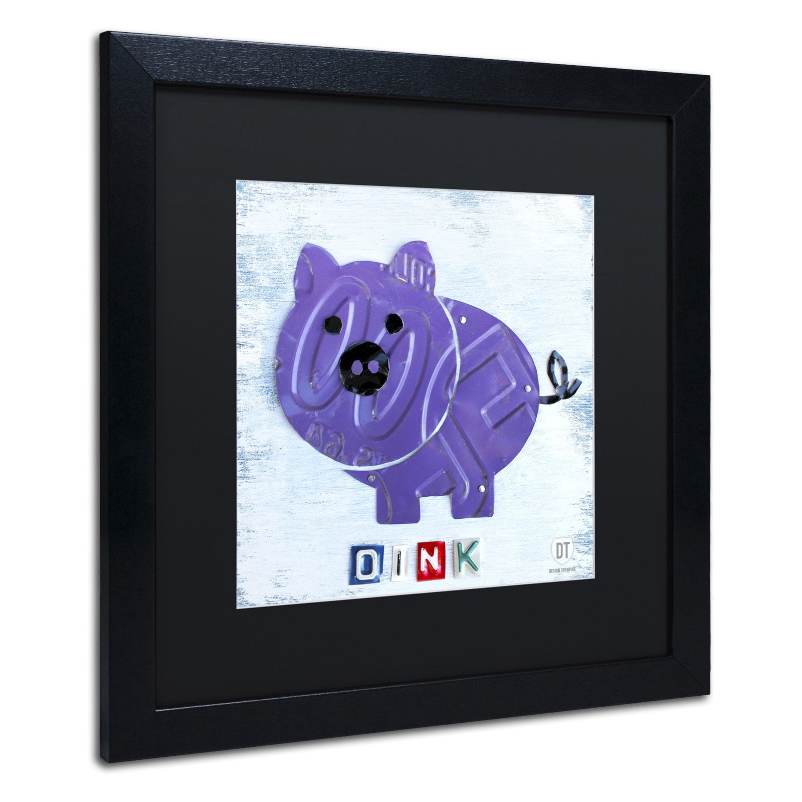 Trademark Fine Art 'Oink the Pig' Canvas Art by Design Turnpike, White Matte, Black Frame