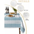 thumbnail image 2 of Blue Striped Table Cloth, Rustic Farmhouse Stripes Waterproof Tablecloth for Rectangle Tables, Reusable Washable Fabric Table Cover for Restaurant Kitchen Dining Tables 60"x102", 2 of 6