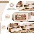 thumbnail image 6 of Bellemave Twin Size Montessori Bed Storage and Stairs, Wood Daybed with Bookcase and Guardrails, Twin Floor Beds Frame with 2 Drawers for Room, No Box Spring Needed（Beige), 6 of 9