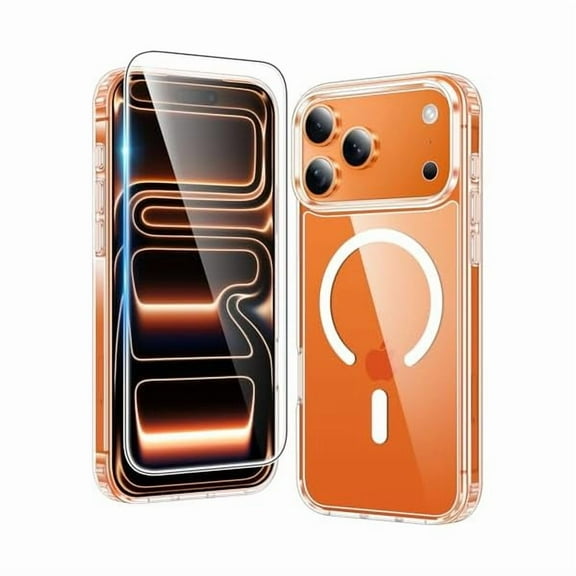 1997 for iPhone 17 Pro Case: Clear Magnetic Transparent Phone Cases with Screen Protector Slim Anti Yellowing Military Grade Drop Protection Rugged Shockproof Protective Cell Phone Cover (Clear)