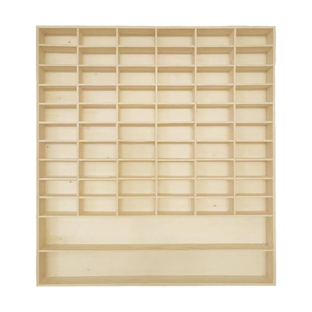 Vitrina para coches de juguete a escala 1/64, estante de pared, multifuncional, 60 compartimentos, 60 rejillas y 2 estantes