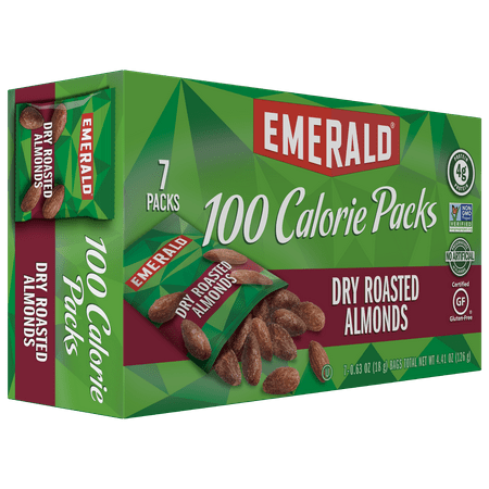 Emerald Dry Roasted Almonds 100 Calorie Packs, 7 ct (Pack of 6)