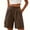 Coffee, variant on hlysgo Bermuda Shorts for Women Elastic Waist Lightweight Breathable Wide Leg Short Outdoor Summer Loungwear 3 Inch Inseam with Pockets Black,3xL