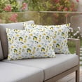thumbnail image 2 of Outdoor Waterproof Pillow Covers Summer Lemon Watercolor Leaves Decorative Throw Pillow Protectors,Pillowcase Cushion Cases for Patio Sofa Garden Couch,20x12in,Pack of 2, 2 of 14