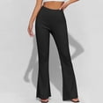 thumbnail image 4 of HongQid Women's High Waist Flare Pants – Yoga Casual Stretch Bell Bottom Trousers, Slim Fit Retro 70s Style Pants for All Seasons,Black 2XL, 4 of 9