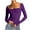 #0167-Purple, variant on Uootdi Womens Long Sleeve Shirts Square Neck Double Lined Tops Ribbed Slim Fit Crop Knit Basic Teen Gift Girls Crop Tops Fall