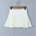 thumbnail image 4 of HNMKIU Mini Skirt Women’s Short Pleated Skirt A Line High Waist Summer Skater Skirts for Carnival Party Z03_White，S, 4 of 4