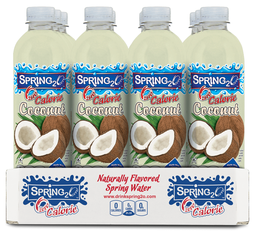 Spring2o Zero Calorie Flavored Spring Water, Coconut, 12pack (16.9oz bottles)