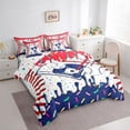 thumbnail image 2 of Erosebridal Red & Navy Dripping Baseball Field & Red Bats Graphic Bedding Comforter Set 7-Piece, Sport Graphic King Bedding Sets for Boys And Girls Kids,Super Cozy Room Decor, 2 of 5