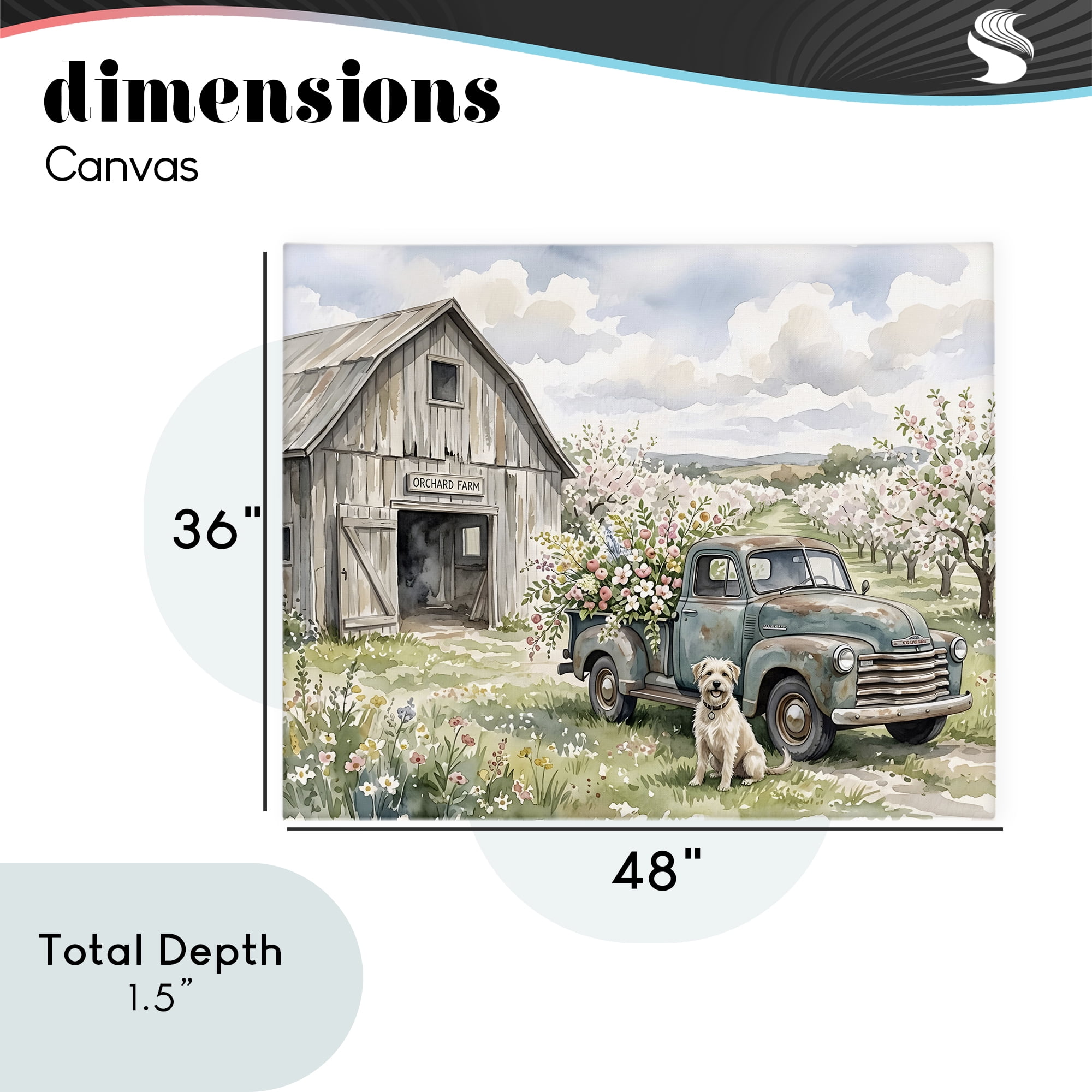 Stupell Industries Spring Orchard and Truck Canvas Wall Art, design by Tabz Jones