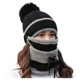thumbnail image 5 of hengsof Womens Winter Warm Elastic Soft Ear Protection Knitted Scarf hat Fleece Lined Womens Beanie Hat, 5 of 8