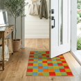 thumbnail image 2 of ODIKA Whimsical Funky Patchwork Squares Multicolor Alternating Maximalist for Bedroom, Nursery, RV, Pet Friendly & Kids Safe Bedside, 2 of 7