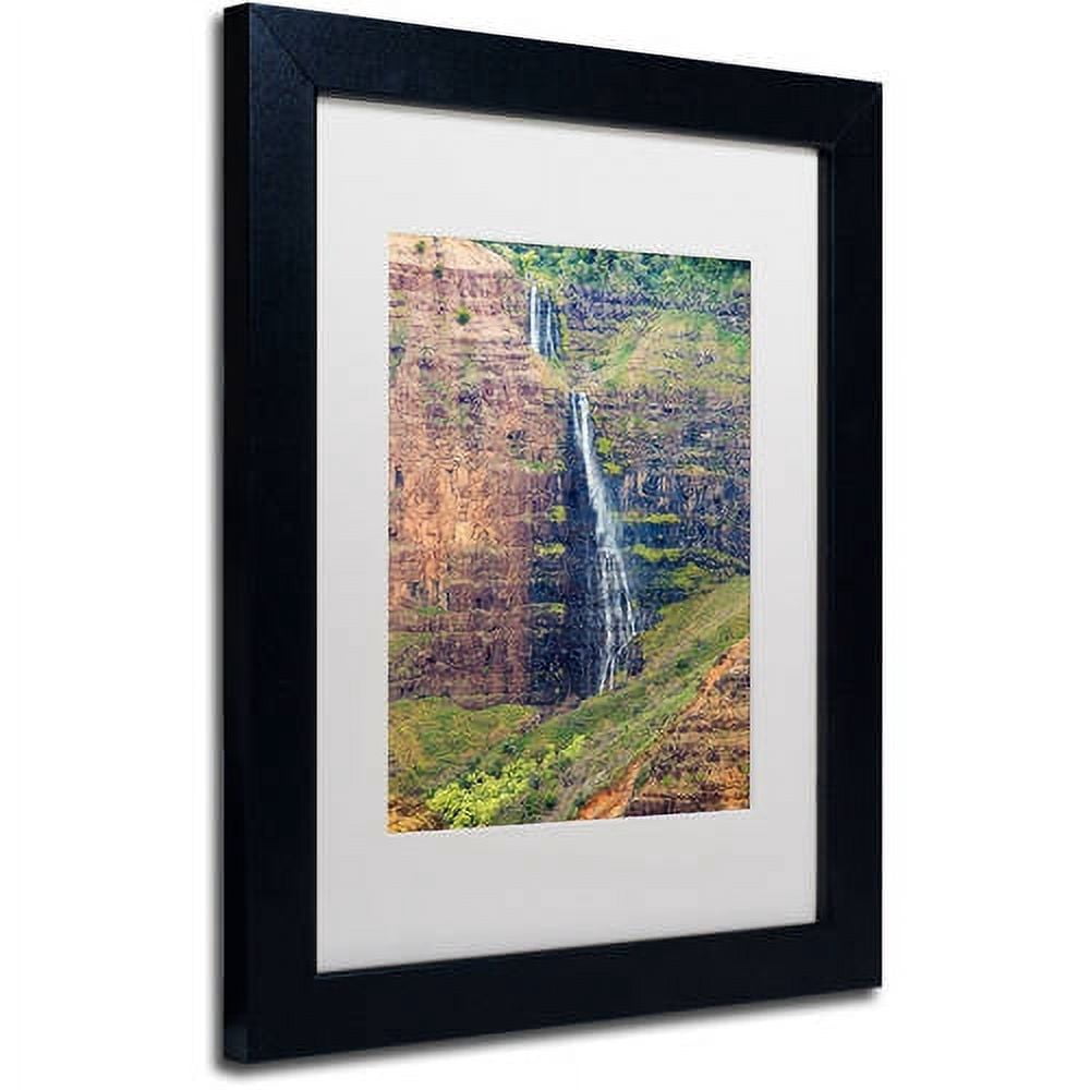 Trademark Fine Art 'Waipoo Falls' Canvas Art by Pierre Leclerc, White Matte, Black Frame