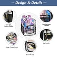thumbnail image 3 of Iauyy Clear Backpack Heavy Duty PVC Transparent Backpack for College Workplace, Colorful Girl, 3 of 8