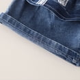thumbnail image 7 of Shadoumai Girls Embroidered Short Sleeve Top Denim Shorts Summer Outfit Bow Cute Details Casual Playful Ensemble For Toddler Kid Back to School Outfits, 7 of 7