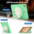 thumbnail image 4 of iPad Mini 5th Generation Case, iPad Mini 4 Case, Built-in Screen Protector Kids Shockproof Heavy Duty Rugged 360 Rotating Handle Stand Protective Cover, Green, 4 of 8