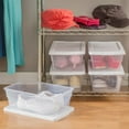thumbnail image 6 of Sterilite 6 Quart Clear Stacking Closet Storage Tote Container with White Lid, 6 of 12