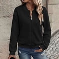 thumbnail image 6 of Kadlawus Fall Long Sleeve Collared Blazer Jacket Women Casual Zipper Front Lightweight Structured Fit Tops for Office Work Travel Wear, Black XL, 6 of 8