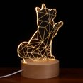 thumbnail image 2 of 1pc 3D LED Light Lamp Desk Lamp Bedside Lamp Solid Wood Base Cartoon Shape Design for Decor (Button Switch Akita Dog), 2 of 7
