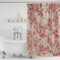 thumbnail image 3 of Peaches Branches Shower Curtain, Waterproof Shower Curtains for Bathroom, Farmhouse Spring Botanical Pink Flowers Washable Fabric Bathtub Curtain Set Bath Decor with 12 Hooks 48"x72", 3 of 8