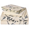 thumbnail image 1 of Piece Teal Leaves Printed Sheet Set Queen Size Soft Botanical Microfiber Sheets with Pillowcases Deep Pocket, 1 of 7
