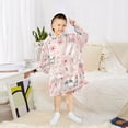 thumbnail image 6 of Dailycode Wearable Blanket Hoodie Oversized Sherpa Flannel Blankets with Pocket for 3-14 Year Old Hand Drawn Dogs and Flowers, 6 of 7