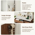thumbnail image 5 of Cottinch Makeup Vanity Desks with Mirror and 3 Color Lights,Brown Vanity Dressers Bedroom Dressing Table,4 Drawers,Charging Station, 5 of 9