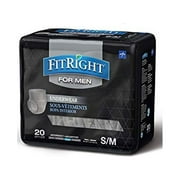 FitRight Incontinence Underwear for Men, Disposable Underwear with Heavy Absorbency, Small/Medium, 20 Count