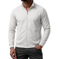 thumbnail image 5 of Mens Full Zip Cardigan Sweater Stand Collar Regular Fit Knit Sweaters, 5 of 6