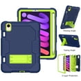 thumbnail image 5 of iPad Mini 6 Case 8.3" 2021, Built-in Pencil Holder Full-Body Rugged Hybrid Shockproof Heavy Duty Kickstand Drop Protective Cover, Navy Green, 5 of 7