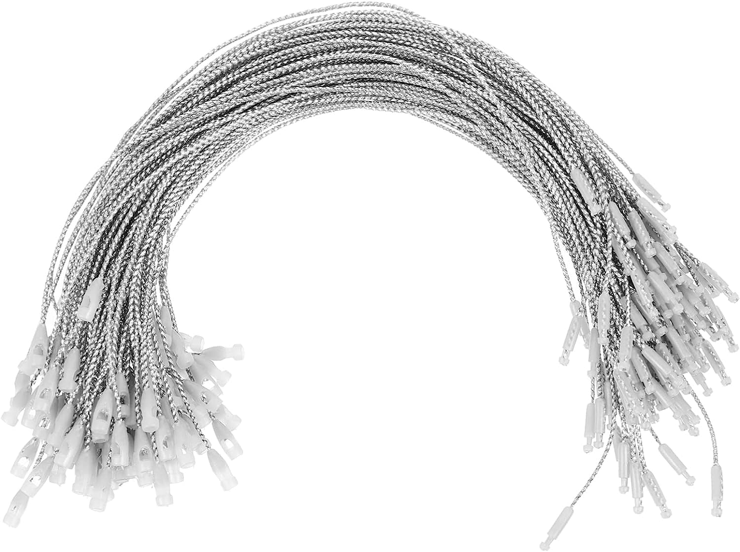 Christmas Ornament String with Snap Fastener 200pcs Silver Xmas Tree