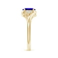 thumbnail image 3 of ANGARA Natural Oval Tanzanite Bypass Ring with Trio Diamond Accents in 14K Yellow Gold for Women (Size-7x5mm) | December Birthstone, Anniversary, Jewelry Gift for Women | Natural Tanzanite Ring, 3 of 8