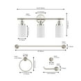 thumbnail image 4 of JONATHAN Y Egan 23.25" 3-Light Classic Cottage Vanity Light with Frosted Glass Shades and Bathroom Hardware Accessory Set, Brushed Nickel (5-Piece), 4 of 10
