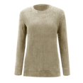 thumbnail image 6 of VISALY Pullover Crewneck Sweatshirt Tunic Sweatshirt Long Sleeve Shirts Loose Fit Casual Tops Fall Fashion Pullover Sweaters Side Oversized Sweatshirt Pullover Women Sweater Shirts Beige Xl, 6 of 9