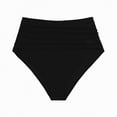 thumbnail image 5 of HCNTES Sexy High Waisted Tummy Control Swimwear Bottoms Retro Ruched Bikini Adult Female(Black,L), 5 of 6