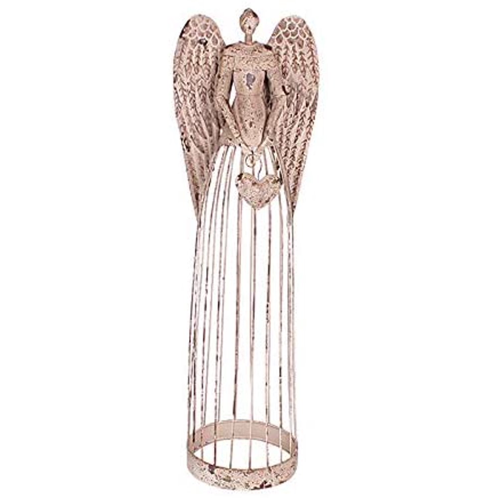 Antiqued Metal Garden Angel Statues Indoor Outdoor Yard Lawn Statue