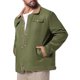 thumbnail image 4 of Abrigo de invierno INSPIRE CHIC para hombres, con cuello, botones en la parte delantera, forro de felpa, bolsillos, chaqueta de camionero, 2XL, verde oliva, 4 of 6