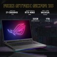 thumbnail image 4 of ASUS ROG Strix G16 Ordinateur Portable de Jeu, Écran 16 Pieds' WUXGA 165Hz, Intel Core i7-13650HX, NVIDIA GeForce RTX 4060, Clavier Rétroéclairé RGB 4 Zones, Win 11 Pro, Gris, Carte de Visite USB 128 Go (32 Go DDR5 / 1 To SSD), 4 of 4