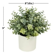 Mainstays 8.5 Artificial Eucalyptus Plant in Cream Pot