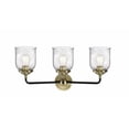 thumbnail image 2 of 284-3W-BAB-G54 Innovations Lighting Bell - 3 Light Bath Vanity-9 Inches Tall and 23 Inches Wide-Black Antique Brass Finish-Seedy Glass Color, 2 of 2