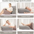 thumbnail image 3 of Soapow Leg Elevation Pillows, Inflatable Wedge Pillows for Sleeping, Legs Reduce Swelling, Blood Improve Circulation, Back Pain Relief, After Surgery, Foot Lift Rest, Pregnant, Gray, 3 of 10