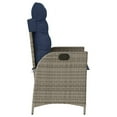 thumbnail image 2 of vidaXL 3 Piece Bistro Set with Cushions Gray Poly Rattan, 2 of 12