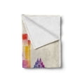thumbnail image 2 of Austin Soft Flannel Fleece Throw Blanket, Outlined Monuments Skylines of Texas Blended Rainbow Watercolor Ink Splatter Art, Cozy Plush for Indoor and Outdoor Use, 50" x 70", Multicolor, by Ambesonne, 2 of 6