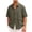 Army Green, variant on Men's Knitted Button Down Shirts, Summer Short Sleeve Loose Fit Lapel Business Shirts Soild Color Lightweight Beach Shirt with Pockets Army Green XXL