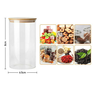Roshtia Glass Spice Jars with Bamboo Airtight Lids Labels and Chalk Marker  Food Storage Container Clear Spice Storage Bottle for Kitchen, Spice