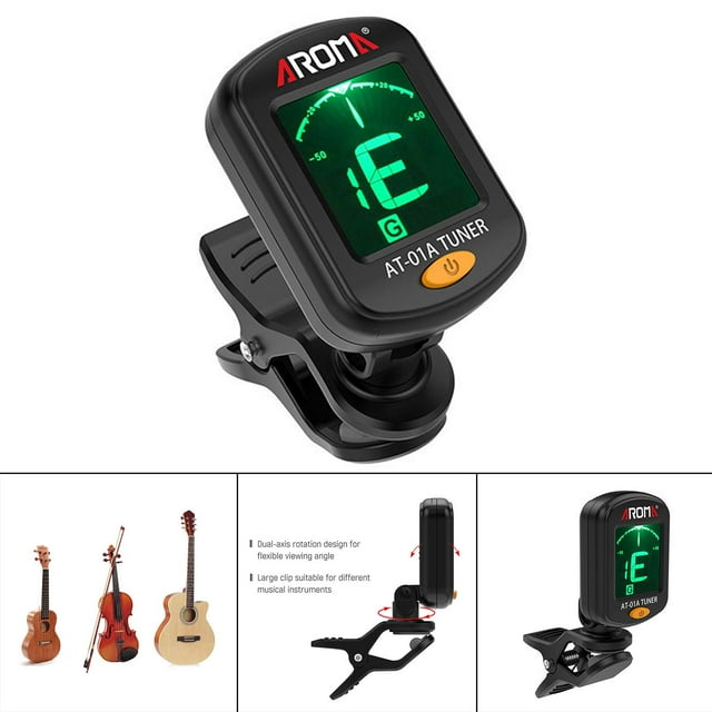 Clip de de guitarra en eléctrico digital cromático para guitarra acústica, bajo, violín, accesorios de afinación de lele perfke Sintonizador cromático