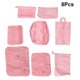 thumbnail image 2 of Juego de 8 bolsas de viaje para guardar ropa, organizador de ropa, multiusos, para maletas, color rosa, 2 of 5